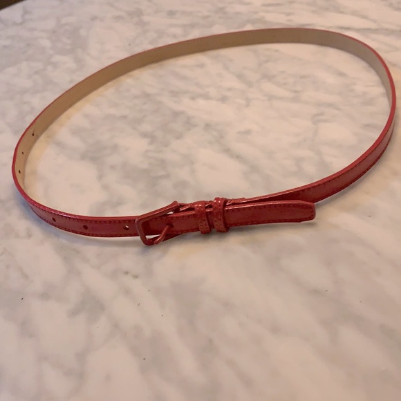 JCrew Red Patent skinny belt